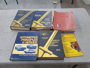 lot 588 image: Lot of (6) Auto Repair Books - 1971 National Service Data, 1976 Domestic Car Service, 1975 National Service Data Domestic, Automotive Principals and Service