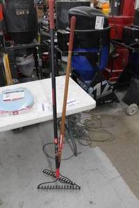 lot 666 image: Lot of (2) Steel Tine Garden Bow Rakes