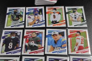 lot 7 image: 2021 Donruss Football Helmets Off Photo Variation Complete Set  50 Card Complete Set