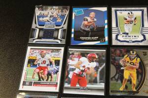 lot 10 image: Cooper Kupp Football Card Lot  11 Different Cards (2 Relics & 6 Rookie Cards)