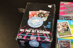 lot 56 image: 1991 Factory Sealed Football Hobby Box & Sets  2 Sets 1 Box