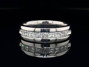 Classic Mens 1.80ctw Princess Diamond Channel Band Comfort Fit VIDEO