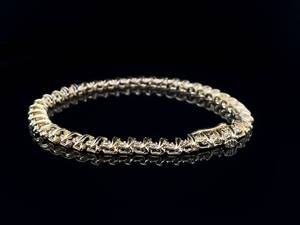 Classic Luxury Diamond Curved Channel Bar Tennis Bracelet in 10k Yellow Gold VIDEO