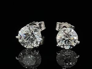 BRAND NEW Classic Solitaire 0.75ctw Round Diamond Martini Stud Earrings in 14k White Gold VIDEO