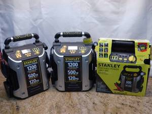 2 Stanley 1200 Amp Jump Packs and 1 600 Amp Jump Pack  (SKU 70)