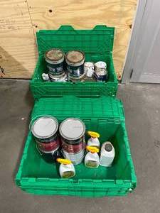 Lot of Various Paint (some cleaning supplies)