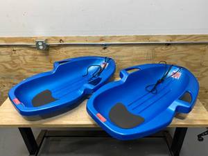 PARICON Lot of 2- Flexible Flyer 39 Spitfire Kids Snow Sleds with Tow Rope