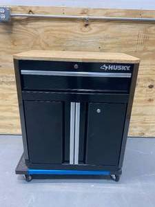 HUSKY Ready-to-Assemble 24-Gauge Steel 1-Drawer 2-Door Garage Base Cabinet in Black (28 in. W x 33 in. H x 18 in. D)