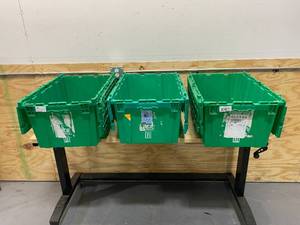 Lot of 3 Plastic Bins with Interlocking Tops