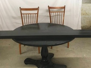 lot 25 image: Dining Table, 2 Chairs & Floating Shelf