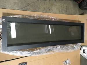 Dynasty 74 in. Cascade Flush-Mount LED Electric Fireplace in Black retails for $1850 - does not turn on review pictures