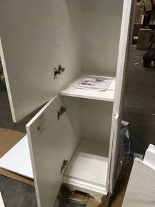 Hawthorne 16 in. W x 22 in. D x 65 in. H Linen Cabinet in Linen White slight damage customer return see pictures