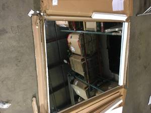Fab 48 in. x 60 in. Rectangle Frameless Flat Polish Mirror With Safety Backing not used