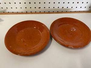 Lot of Two Jugtown 1950s Sixties Pottery Plates
