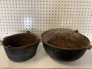 Lot of Two Cast Iron Pots