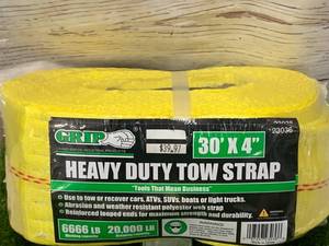 New 4� X 30� Heavy Duty Tow Strap