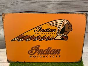 Indian Metal Motorcycle Sign Approx 8� x 12�
