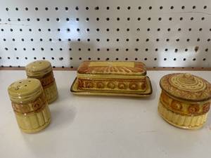 Antique Japanese S & P, Jar, Butter Dish
