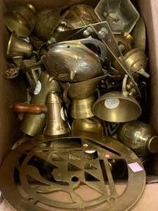 Large Box of Vintage Brass Approximately 30 Pounds