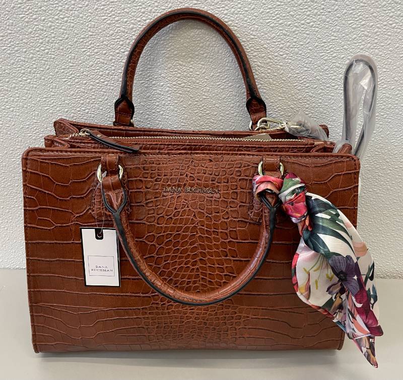 lot 9 image: Dana Buchman WInter Brown Croc Handbag