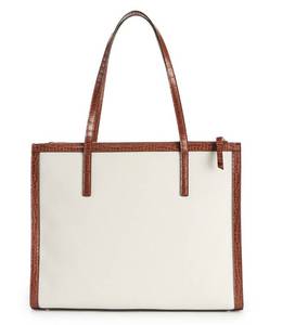 lot 11 image: Dana Buchman Aerilyn Natural Saddle Croco Shoulder Bag Tote Cream Purse