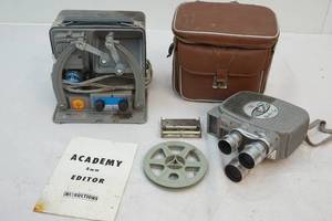 lot 227 image: 8mm editor and roll film camera
