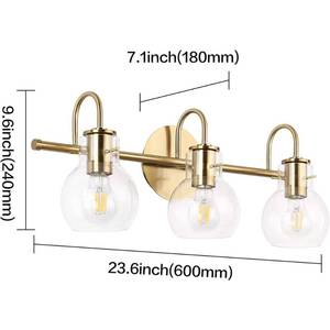 lot 104 image: solfart Golden 3 Globe Glass Vanity Light