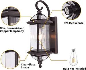 lot 105 image: Gaze Outdoor Wall Light 18.5H Exterior Light Fixture,Oil Rubbed Bronze