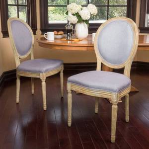 lot 22 image: Set of 2 Natural Whitewashed Blond Wood Dining Room Chairs