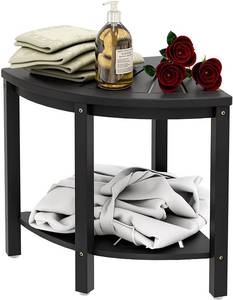 lot 19 image: Bamboo Corner Shower Stool Bench