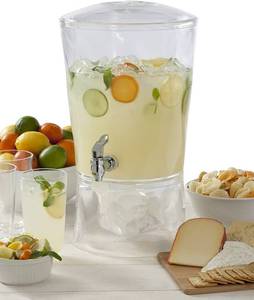 lot 48 image: Clear Acrylic Beverage Dispenser Set