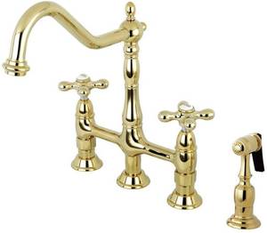 lot 53 image: Kingston Heritage Edition Brass Kitchen Faucet