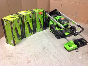 Lot of Assorted greenworks Lawn Care Items Customer Returns See Pictures