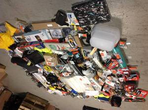 Gaylord  of Assorted Tools, Hardware, Misc Housewares, and more  Various types and Conditions customer returns see pictures