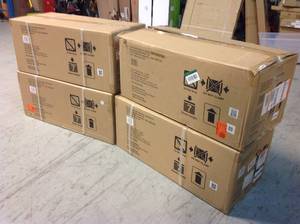 Lot of 4 Husky Ready-to-Assemble 24-Gauge Steel Wall Mounted Garage Cabinet in Black (28 in. W x 29 in. H x 12 in. D) not used
