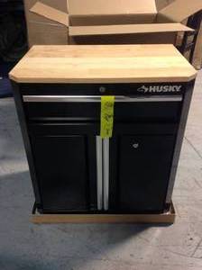 Ready-to-Assemble 24-Gauge Steel 1-Drawer 2-Door Garage Base Cabinet in Black (28 in. W x 33 in. H x 18 in. D) by Husky