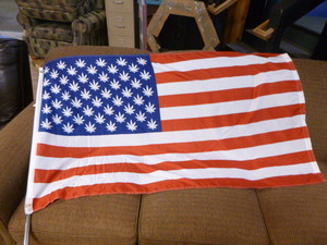 American Cannabis Flag with Pole