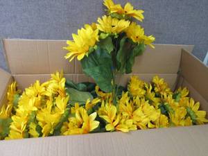 Box of Artificial Sunflower Bushes...