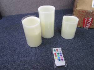 3 pc LED Color Changing Candle Set ...