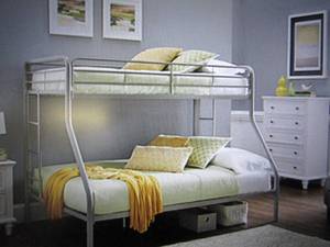 metal bunk bed twin over full black...