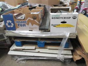 pallet of shelving and peg board no...
