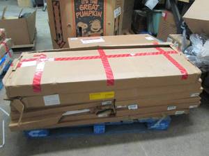 pallet of new shelving multiple len...