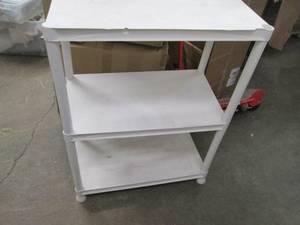 white 3 tier shelf plastic ...
