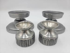 2 Sets of Beautiful Vintage Pewter Candle Holders-Wilton & Viking