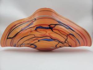 Stunning, Unique Large Italian Hand-Blown Art Glass Bowl- 25.5 x 9 x 11.5