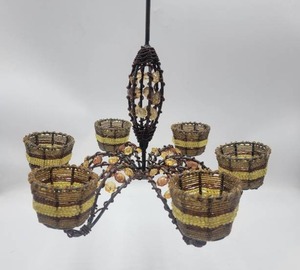 Elegant Hand-Beaded Hanging Candelabra