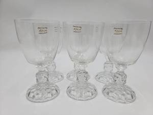 6 Hard to Find Fostoria Water Goblet American Lady Clear (Stem 5056)