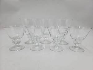 7 Swedish Gulli Ingrid Glasses 3 Water Goblet - 4 Liquor Cocktail Clear