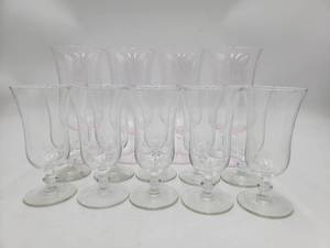 14 Parfait Hurricane glasses 4 Tall Pink 10 Short Clear