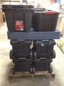 Lot of assorted bins for storage in good condition review all pictures